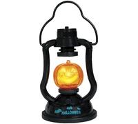 FIESTAS GUIRCA | Décoration Lanterne Citrouille Halloween - 15 cm - PVC | Effets Lumineux et Sonores | Visage Sculpté | 15 cm | Léger | Bouton Marche/arrêt | Karneval & Fasching