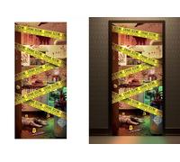 FIESTAS GUIRCA | Décoration Porte Crime Scene en Tissu (80x180 cm) - Idéale pour Fêtes d'Halloween et Célébrations de Policiers - Décoration Murale, Porte et Fenêtre - Multicolore