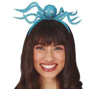 FIESTAS GUIRCA | Diadème de Poulpe Bleu (Taille Unique) - Accessoire de Déguisement pour Fêtes d'Animaux Marins et Célébrations - Idéal pour Adultes Unisexes à Halloween et Carnaval - Bleu
