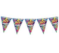 FIESTAS GUIRCA Gallardete 90s (3 m/20 x 30 cm) - Décoration en Papier pour fêtes rétro - Idéal pour célébrations et thèmes rétro - Multicolore