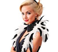 FIESTAS GUIRCA GUI16350 - Boa avec plumes noires et blanches, 1,80 m (40 g)