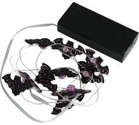 FIESTAS GUIRCA Guirlande électrique de chauves-souris avec 10 LED à piles (120 cm) - Décoration d'Halloween et de fêtes à thème - Idéal pour l'éclairage et les environnements terrifiants - Violet