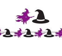 FIESTAS GUIRCA | Guirlande Sorcières (300 cm) - Décoration d'halloween et Fêtes à Thème - Idéal pour Célébrations et Événements - Accessoire de Décoration - Violet et Noir