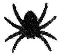 FIESTAS GUIRCA Lot de 6 araignées poilues noires (6 cm) - Décoration pour Halloween et fêtes costumées - Idéal pour créer une atmosphère terrifiante - Noir