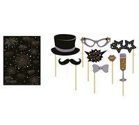 FIESTAS GUIRCA Lot de 8 Accessoires Photo Booth Props Capodanno avec Fond