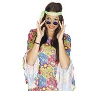 FIESTAS GUIRCA Lunettes hippie bleues - Accessoire de déguisement pour fêtes des années 60 et sur le thème hippie - Idéal pour carnaval et Halloween - Bleu