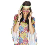 FIESTAS GUIRCA Lunettes hippie roses - Accessoire de déguisement pour fêtes des années 60 et sur le thème hippie - Idéal pour carnaval et Halloween - Rose