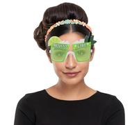 FIESTAS GUIRCA | Lunettes Mojito Girl Vertes - Accessoire de Fête pour Enterrement de Vie de Jeune Fille et Célébrations de Boissons - Idéal pour Femme Adulte en Fêtes Costumées et Carnaval - Vert