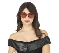 FIESTAS GUIRCA | Lunettes Transparentes Cœur Rouge (Taille Unique) - Accessoire de Costume Hippie pour Fêtes et Célébrations - Idéal pour Adultes Unisexe au Carnaval et Halloween - Rouge