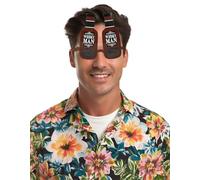 FIESTAS GUIRCA Lunettes Whisky Man - Accessoire amusant pour enterrement de vie de garçon et fêtes de boissons - Idéal pour homme adulte - Inspiration de la bière et de l'alcool - Marron et noir