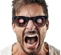 FIESTAS GUIRCA | Lunettes Zombie pour Halloween - Accessoire de Déguisement Unisexe Adulte - Idéal pour Fêtes d'horreur et Célébrations de Zombies - Noir et Rouge