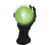 FIESTAS GUIRCA | Main avec Boule de Cristal Lumière (14.5x8 cm) - Décoration d'Halloween et Accessoire de Peur pour Fêtes de Voodoo et Célébrations Terrifiantes - Idéal pour Ambiances Surnaturelles