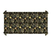 FIESTAS GUIRCA | Nappe de Fête Nouvel An - Rectangulaire - Noir et or | Décorations Dorées | 137X274 cm | PVC Souple | Message Happy New Year | Protège la Surface | Réveillon
