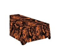 FIESTAS GUIRCA Nappe en Citrouille Gothique Noire et Orange (137 x 274 cm) - Décoration de Table pour fêtes d'halloween terrifiantes - Idéale pour Les fêtes d'halloween - Noir, Orange