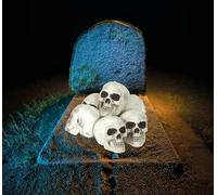 FIESTAS GUIRCA | Pack 6 Têtes de Mort (8 cm) - Décoration d'Halloween pour Fêtes et Célébrations de Squelettes - Idéal pour Ambiances Terrifiantes et Scénarios de Peur - Blanc