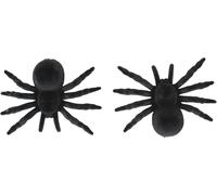 FIESTAS GUIRCA | Pack de 2 Araignées en PVC (10 cm) - Décoration d'Halloween pour Fêtes d'Animaux et Insectes - Idéal pour Scénarios Terrifiants et Célébrations à Thème - Noir