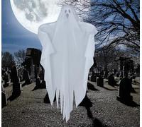 FIESTAS GUIRCA | Pendentif Fantôme d'Halloween (72 cm) - Décoration de Poupées pour Fêtes d'Horreur et Célébrations de Fantômes - Idéal pour Ambiances Effrayantes et Scénarios de Peur - Blanc