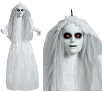 FIESTAS GUIRCA Pendentif pour mariée morte (50 cm) - Décoration de poupée pour Halloween et fêtes terrifiantes - Poupée avec robe de mariée pour fêtes effrayantes - Blanc