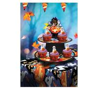 Fiestas GUIRCA Plateau à 3 étages Citrouilles (40 x 30 cm) - Décoration de Table pour fêtes d'halloween terrifiantes - Idéal pour Les fêtes effrayantes - Multicolore