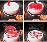 FIESTAS GUIRCA | Pochoir décoratif pour gâteaux Happy Halloween (25 cm) - Moule de décoration de table pour Halloween et fêtes à thème - Idéal pour fêtes et événements - Blanc