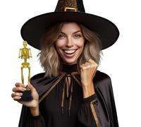 FIESTAS GUIRCA | Prix du meilleur costume squelette (22 cm) - Décoration d'Halloween et de fêtes costumées - Idéal pour les célébrations et les concours de déguisements squelettiques - Or et noir