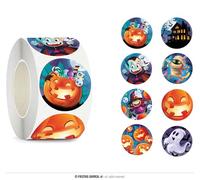 FIESTAS GUIRCA | Rouleau 200 Autocollants Halloween (Taille Unique) - Accessoire Décoratif pour Fêtes de Bonbons ou Sort, Soirées à Thème, Anniversaires, Oktoberfest, Adulte Enfant