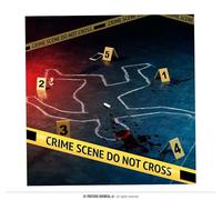 FIESTAS GUIRCA | Set de Scène de Crime avec Ruban (9m) - Décoration Halloween et Fêtes Effrayantes - Inclut Numéros, Ruban et Craie - Idéal pour Thèmes Police et Mystère - Jaune