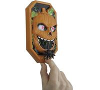 FIESTAS GUIRCA | Sonnette Citrouille avec Lumière, Son et Mouvement (20x11 cm) - Décoration d'Halloween pour Fêtes et Célébrations Terrifiantes - Idéal pour Accessoires de Peur et Scénarios Effrayants