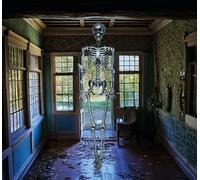 FIESTAS GUIRCA Squelette argenté (90 cm) - Décoration d'Halloween pour fêtes et célébrations - Idéal pour les environnements terrifiants et sur le thème des crânes et des squelettes - Argent
