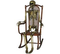 FIESTAS GUIRCA | Squelette Doré (160 cm) - Décoration d'Halloween pour Fêtes et Célébrations - Idéal pour Ambiances Terrifiantes et Thèmes de Crânes et Squelettes - Or
