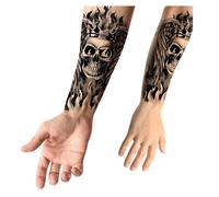 FIESTAS GUIRCA - Tatouages ÉPHÉMÈRES TÊTE DE Mort Couronne 14X30CM