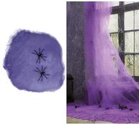 FIESTAS GUIRCA Toile d'araignée lilas (100 g) - Décoration d'Halloween et de fêtes costumées - Animaux et insectes - Idéal pour célébrations et événements - Violet