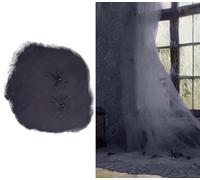 FIESTAS GUIRCA Toile d'araignée noire (100 g) - Décoration d'Halloween et de fêtes costumées - Animaux et insectes - Idéal pour célébrations et événements - Noir