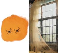 FIESTAS GUIRCA Toile d'araignée orange (100 g) - Décoration d'Halloween et de fêtes d'animaux et d'insectes - Idéale pour célébrations et événements - Orange