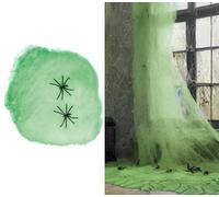 FIESTAS GUIRCA Toile d'araignée verte (100 g) - Décoration d'Halloween et de fêtes costumées - Animaux et insectes - Idéal pour célébrations et événements - Vert