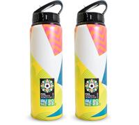 FIFA Bouteille de sport en aluminium avec paille pliable pour femme Coupe du monde 750 ml (Lot de 2)