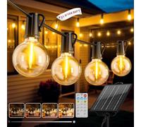 FIFlying Guirlande Solaire Exterieur, 31.9M/104.7Ft Guirlande Lumineuse Solaire avec 45+2 G40 Ampoules, 8 Modes Étanche IP44 Guirlande Guinguette Extérieur pour Jardin Terrasse Noël Mariage Fête