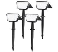 FIFlying Lot de 4 Spot Solaire Extérieur, 44 LED Lampe Solaire Exterieur, 3 Modes d'Éclairage avec Étanche IP67 Lumiere Solaire Exterieur pour Jardin, Cour, Allée, Chemin - Blanc Froid
