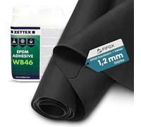 FIFOX Kit de film de toit EPDM 1,2 mm avec adhésif Zettex WB46 (2 l) - 3,05 x 3,00 m - Film EPDM à base d'eau - Sans solvant, résistant aux UV et durable pour étanchéité de toit