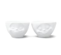 OEM Set de 2 Petits Bols Tassen Rêveur et Heureux – porcelaine blanche 100 ml