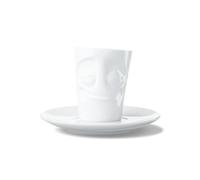 Fifty Eight T02.12.01 Tasse à expresso et soucoupe (amusant), porcelaine dure, blanc