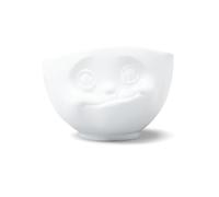 FIFTYEIGHT 3D Bol en porcelaine blanc brillant motif personnage se léchant les babines 500 ml
