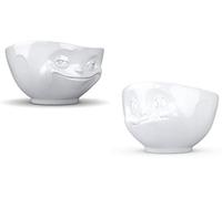 Fiftyeight Lot de 2 bols souriants et délicieux Blanc