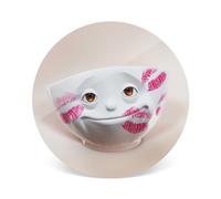 FIFTYEIGHT PRODUCTS Dessous de plat « Geküsst » (Resopal, 19 cm, 2 mm d'épaisseur, blanc avec rouge, 100 % fabriqué en Allemagne), T04.02.04