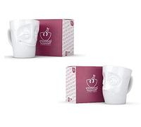 Fiftyeight products Fiftyeight Lot de 2 tasses avec anses Pleasure et blanc cassé env. 350 ml