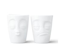 FIFTYEIGHT PRODUCTS Lot de tasses n° 4 « Küssend & Verpennt », sans anse, en porcelaine, 350 ml, blanc, fabriqué en Allemagne