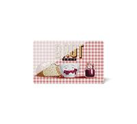 FIFTYEIGHT PRODUCTS / Planche à petit-déjeuner « Brotzeit » (Resopal, 23,4 cm x 14,3 cm, 0,5 cm, fond : rouge et blanc carrière, fabriqué en Allemagne)