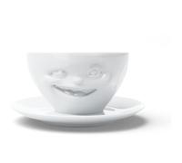 FIFTYEIGHT PRODUCTS / Tasse à café avec diviseur "clin d'œil" (porcelaine, 200 ml, blanc, fabriqué en Allemagne)