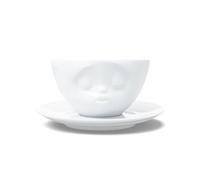 FIFTYEIGHT 3D Tasse à café en porcelaine dure T014201 motif embrassant Blanc 200 ml