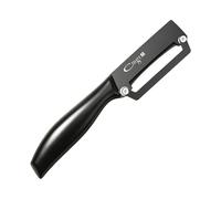 FIGCY Éplucheur à Légumes en Acier Inoxydable 3CR13 Revêtu de Titane Noir, Rasoir de Cuisine Ergonomique avec Manche Antidérapant pour Pommes de Terre, Carottes, Pommes